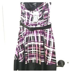 Bebe strapless plaid dress